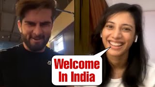 Smriti Mandhana Welcome Shaheen Shah Afridi In India For World Cup [upl. by Hintze287]