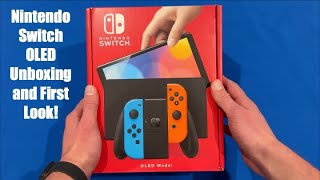 Nintendo Switch OLED Unboxing and First Look [upl. by Caralie]