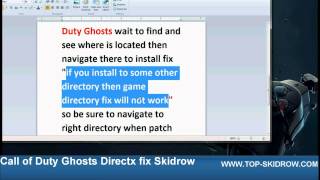 UPDATED Call of Duty Ghosts DirectX Error Fix SINGLEPLAYER 2014 [upl. by Portwine]