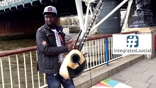 Street performers Kora African musical instruments from Gambia [upl. by Hamil]