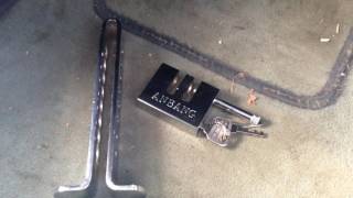 foot pedal brake lock review not the best but being honest works great on a land rover 110 lwb [upl. by Gleich]