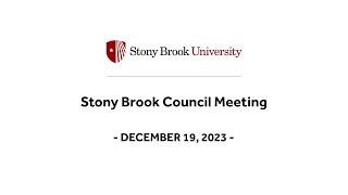 Stony Brook Council Meeting  December 2023 [upl. by Heringer948]