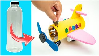 plastic bottle piggy bank  diy airplane piggy bank from plastic bottles  piggy bank ideas [upl. by Claudetta]