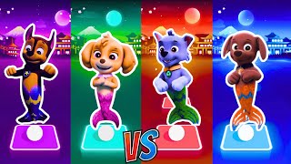 Paw Patrol Mer Pups  Chase VS Skye VS Rocky VS Zuma  Tiles Hop [upl. by Neelrihs]