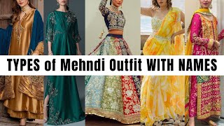 Types of MehndiSangeet Outfits with Names for Girls  Fashionable Blog [upl. by Latrell772]