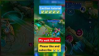 Cecilion tutorial ✅✅ mobilelegends mlbb cecilion farsimeditz [upl. by Ylrehc60]