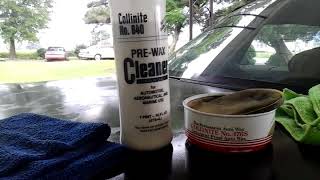 Collinite 840 pre cleaner wax with 10 inch polisher [upl. by Ilehs]