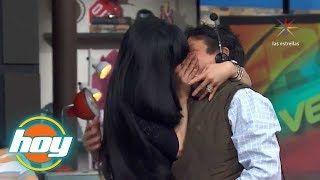 HOY  Maribel Guardia le plantó un beso de telenovela a Casiano [upl. by Bang]