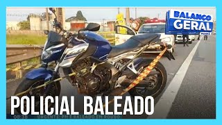 Policial de folga é baleado em tentativa de roubo de moto em SP [upl. by Lucine]