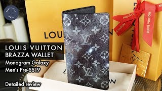 Louis Vuitton Mens PreSS19 Monogram Galaxy Brazza Wallet Review amp Comparison wLong Wallet [upl. by Miuqaoj557]