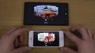 GTA San Andreas Nokia Lumia 1520 vs iPhone 5S iOS 71 Gameplay Comparison [upl. by Sidran]