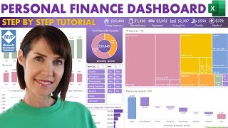 Interactive Personal Finance Dashboard with FREE EXCEL TEMPLATE [upl. by Nhepets]