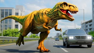 Zombie TRex Alert Super Dinosaur Fights Zombie Trex to Save Dinosaurs Jurassic World Cartoons [upl. by Aicitan]