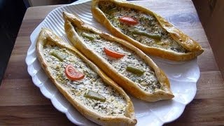 Türkische Pide mit SchafskäseTürkische RezeptePeynirli pide [upl. by Ettenan]