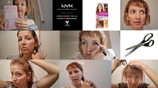 Haare kurz schneiden zuhause  Loreal  Essence  NYX  Wimpern  Pinsel  Locken  volle Lippen [upl. by Yrtsed484]