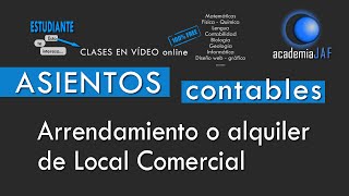 Arrendamiento o alquiler de local comercial que pagamos por banco cada mes  CONTABILIDAD [upl. by Debby404]