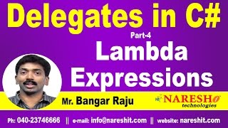 Lambda Expressions in C  Delegates Part 4  CNET Tutorial  Mr Bangar Raju [upl. by Arman]