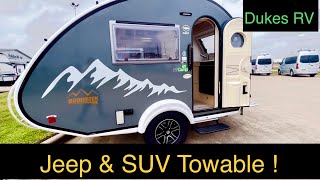 Jeep Towable 2023 NuCamp Tab 320 “Boondock” Teardrop Travel Trailer  high quality and very cool [upl. by Refinnaej]