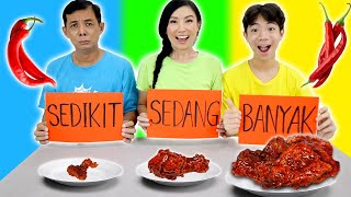 TANTANGAN MAKAN SEDIKIT SEDANG BANYAK  MAKAN AYAM LAVA PEDAS  Challenge Lucu  CnX Adventurers [upl. by Zehcnas]