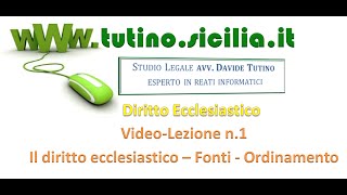 Diritto Ecclesiastico  Video lezione n1 Principi generali fonti ordinamento giuridico [upl. by Acimot]