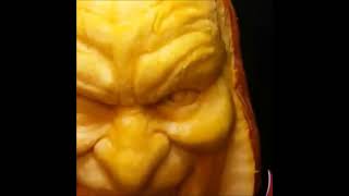 A quick realtime clip of my quotJokerquot 3D pumpkin carving 3dpumpkincarving youtubeshorts sculpture [upl. by Elburt742]