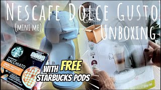 UNBOXING  Nescafe Dolce Gusto Mini Me  FREE Starbucks Pods [upl. by Ybor110]