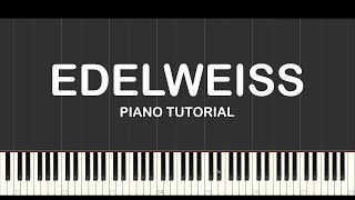 Edelweiss piano tutorial [upl. by Ynaffi]