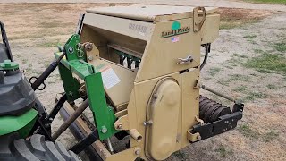 Land Pride OS1548 Overseeder Review Fall seeding our food plot wildflowers and lawn [upl. by Anabella]