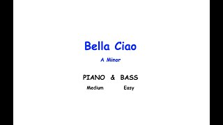 Bella Ciao Piano Medium Bass Easy [upl. by Sisson]