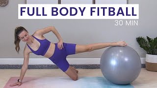 Pilates Exercise Ball Workout│ 30 min │ Full Body with Core [upl. by Delcine]