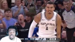 Victor Wembanyama NBA DEBUT  Luka Doncic Dagger Spurs vs Mavericks Highlights Reaction [upl. by Inavihs136]