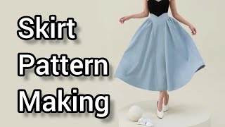 Skirt Design Pattern Making tutorial [upl. by Gnuh]