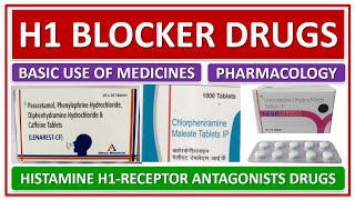 H1 BLOCKER DRUGS ANTIHISTAMINES HISTAMINE H1RECEPTOR ANTAGONISTS DRUGS BASIC USE SIDE EFFECTS [upl. by Ailekat572]