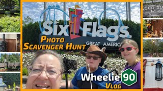 Six Flags Photo Scavenger Hunt  Wheelie90 Vlog [upl. by Eleonora]