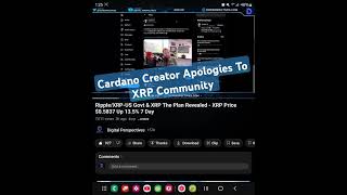 Ripple XRP Charles Hoskinson Halfass Apology To XRP Community [upl. by Ahsemrac]