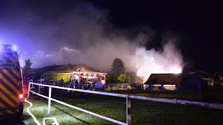 Großbrand in Gärtnerei  1 Verletzter in PulheimSinnersdorf am 250517 [upl. by Llerrud]