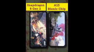 Snapdragon 8 Gen 2 Vs A15 Bionic Chip Comparison  Bgmi test shorts bgmi [upl. by Latsyk221]