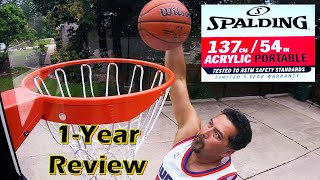 Spalding 54Inch Acrylic Basketball Hoop 1Year Review [upl. by Bruni]