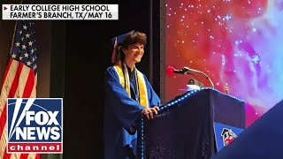 WATCH HS valedictorian delivers tearjerking speech hours after fathers funeral [upl. by Lleynad]