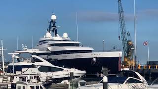 Super Yacht Elandess  Leaving Port of Poole Marina [upl. by Ravens]