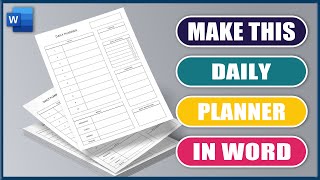 How to make a DAILY PLANNER in WORD  Microsoft Word Tutorials [upl. by Hebe856]