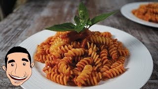 Pasta with Pancetta  Pasta with Italian Bacon and Tomato Basil Sauce  Italian Food Recipes [upl. by Piderit593]