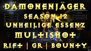 Diablo 3  Season 12  Dämonenjäger  Unheilige Essenz  Mehrfachschuss Build  Guide  German [upl. by Catlee]