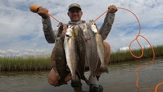 fishing Galveston bay with down south lures Texas Slam speckled trout redfish flounder [upl. by Edrahc152]