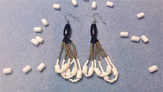 How to Make Smoky Wampum Dangle Earrings [upl. by Anaej604]