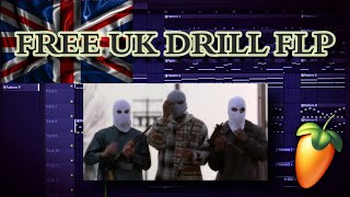 FL STUDIO  HARD UK Drill BEAT FLP FREE DOWNLOAD FLP  SAMPLES  PRESETS  MP3 FILEFREE TO USE [upl. by Rena673]