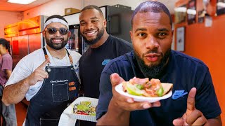 JK Dobbins Reacts To LAs Best Tacos  LA Chargers [upl. by Ominoreg364]