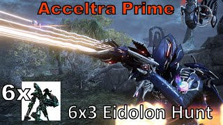 Acceltra Prime 6x3 Warframe 18 Eidolons in 1 Night Unairu Wisp DPS Volt POV Gauss Prime [upl. by Ajiak]