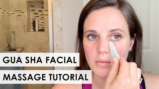 Gua Sha Facial Massage Tutorial Soften Wrinkles Reduce Puffiness and Relieve Tension [upl. by Rimat286]