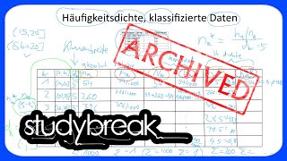 ARCHIVIERT Häufigkeitsdichte Klassifizierte Daten  Deskriptive Statistik [upl. by Sandy869]